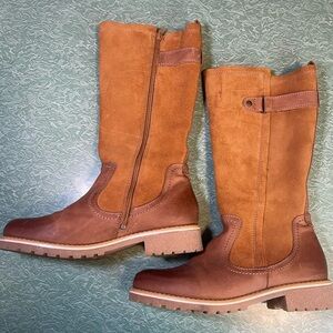 Eric Michael Marcella Tan and Brown Tall Boot Size 40 Leather Waterproof